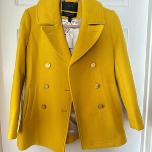 J. Crew Women's Bright Yellow Pea Coat